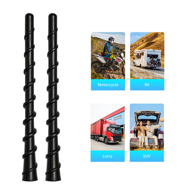 7" Black Spiral Bending AM/FM Radio Antenna Universal Fit for Trucks Cars SUVs 5dbi Gain