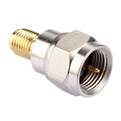 Nickel Plating Antenna Transfer Connector F Type Male Plug To Female Jack Straight