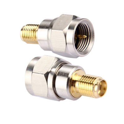 Nickel Plating Antenna Transfer Connector F Type Male Plug To Female Jack Straight